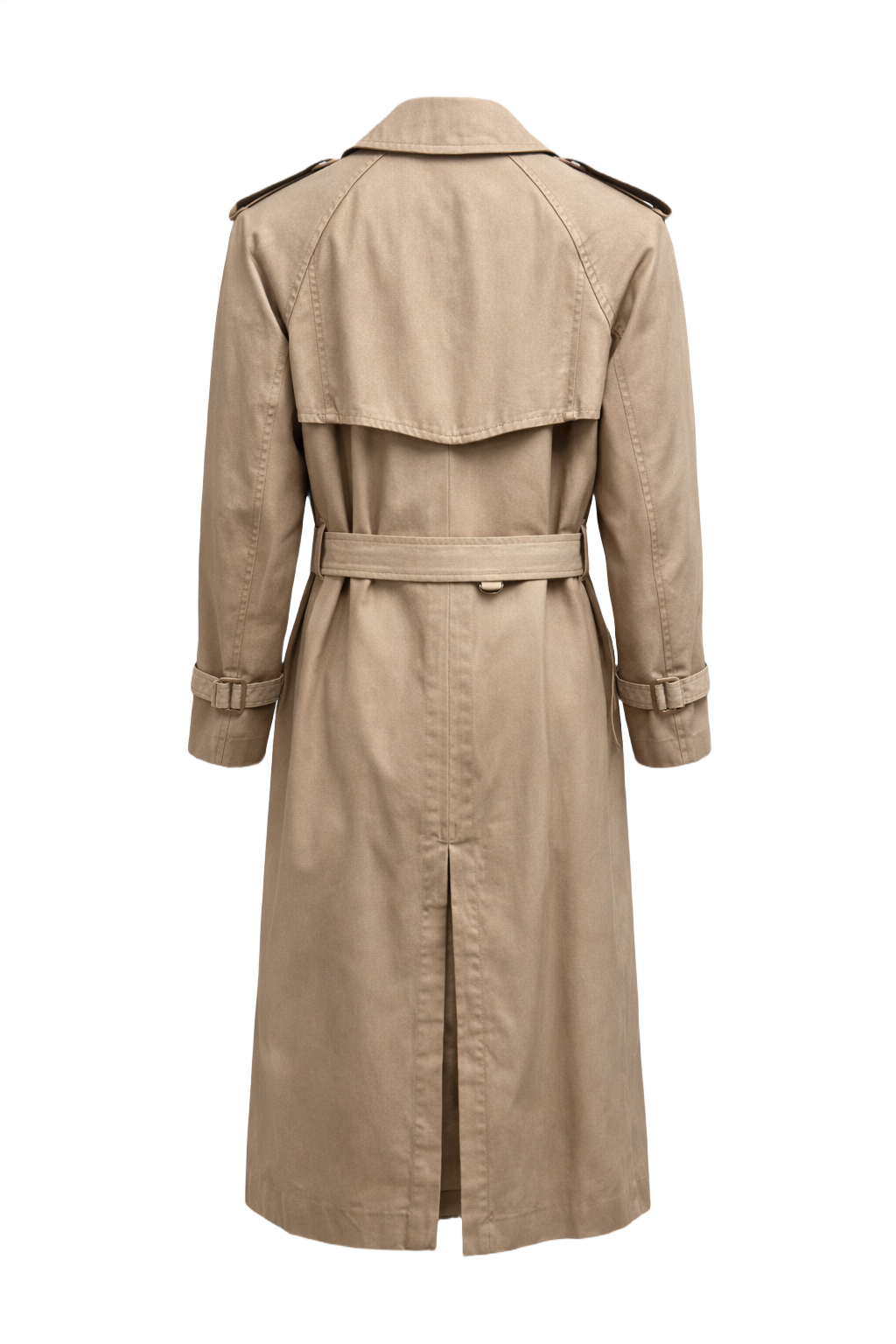 1980s Beige Cotton Trench Coat - Back View