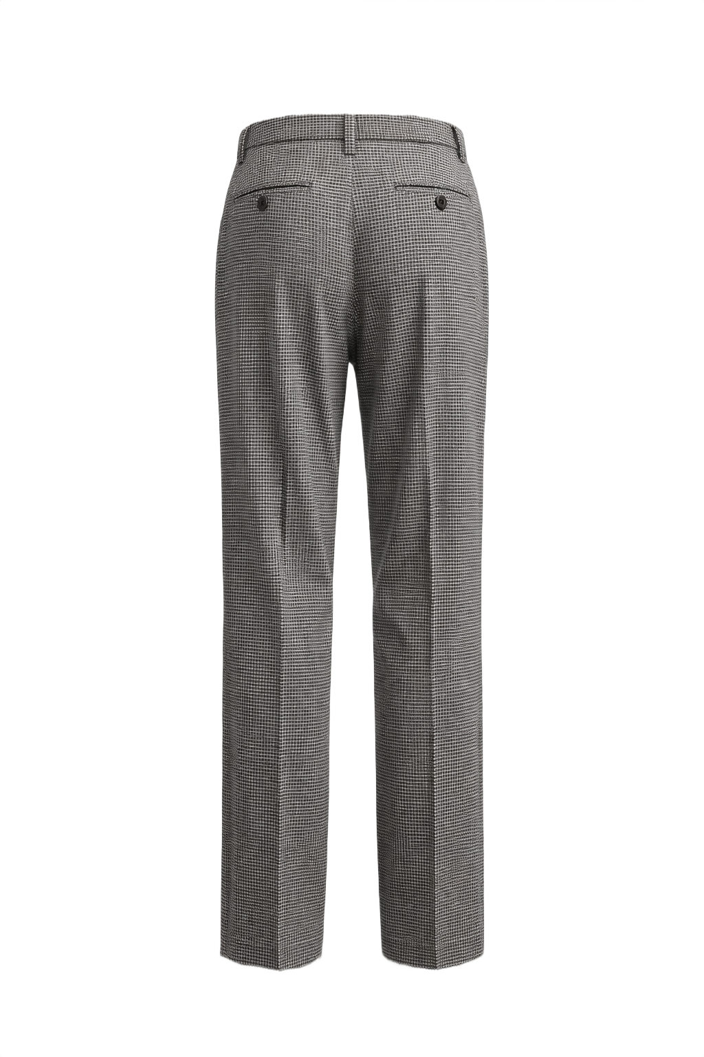 1970s Black and White Wool Trousers - Back View