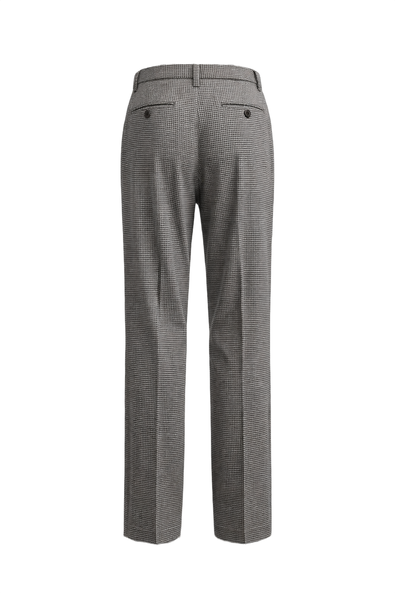 1970s Black and White Wool Trousers - Back View
