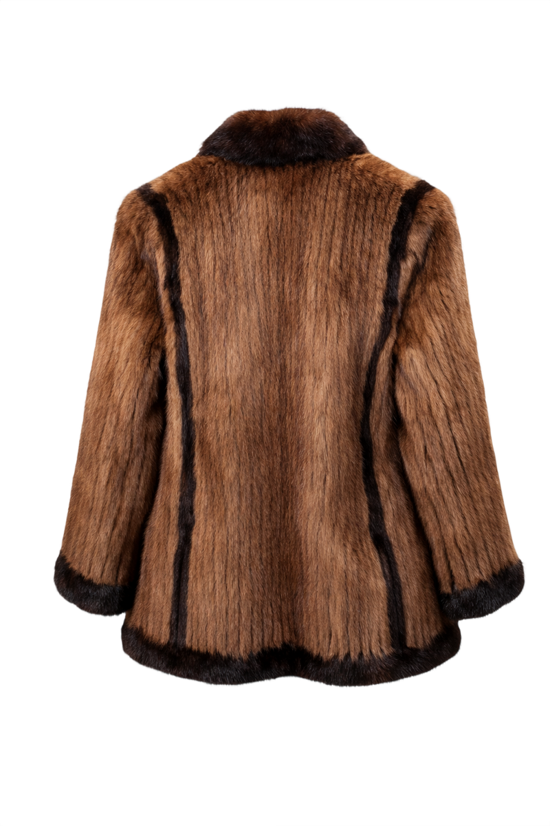 1980s Brown Fur Coat - Back View