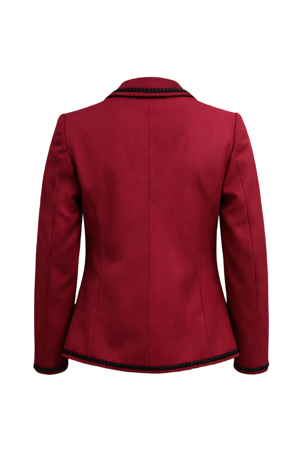1980s Deep Red Wool Blazer - Back View