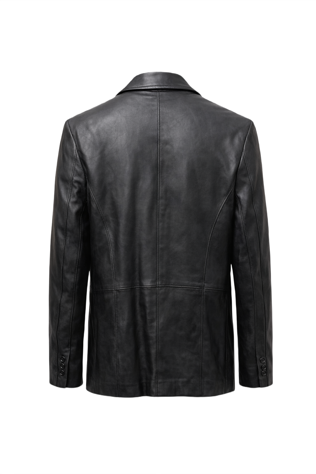 1990s Black Leather Womens Leather Jacket - Back View