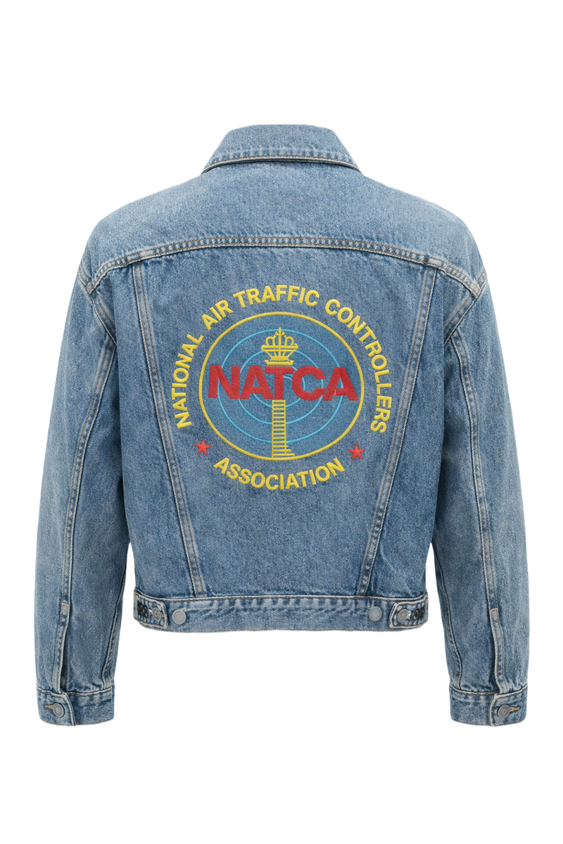 1990s Medium Blue Denim Jacket - Back View