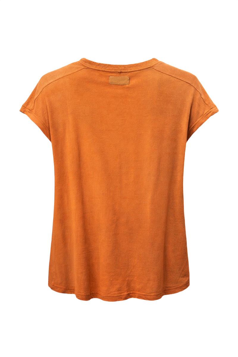 1990s Orange Cotton T-Shirt - Back View