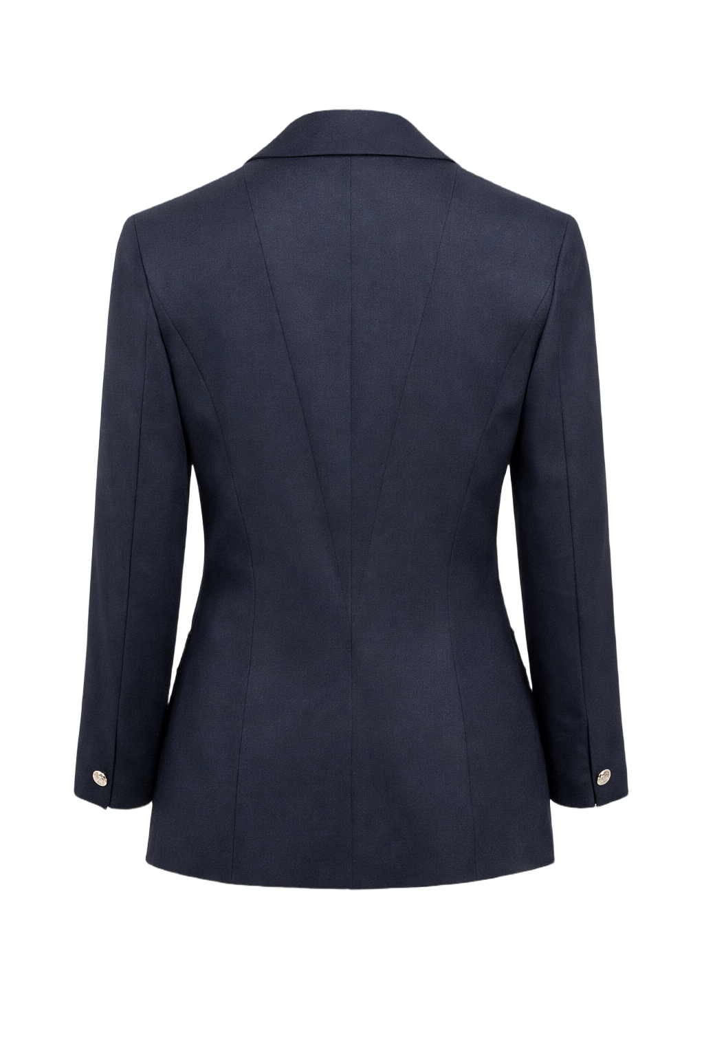 1990s Navy Blue Wool Blazer - Back View