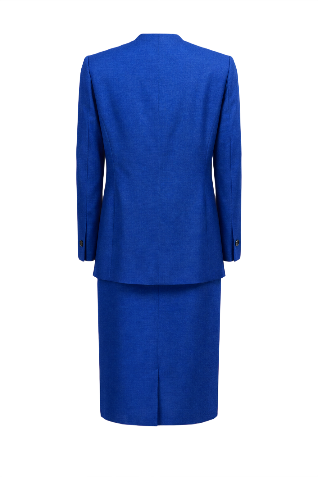1990s Royal Blue Silk Blend Two-Piece Suit - Back View
