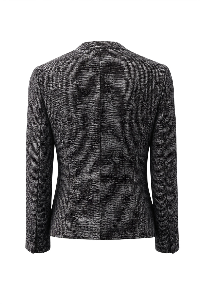 1990s Gray Wool Blend Blazer - Back View