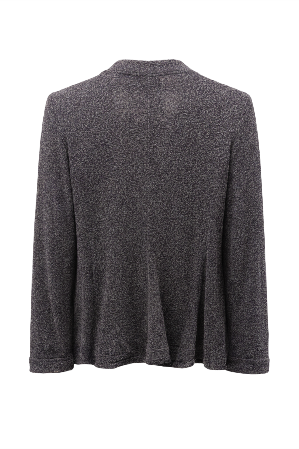 1990s Charcoal Grey Wool Blend Cardigan - Back View