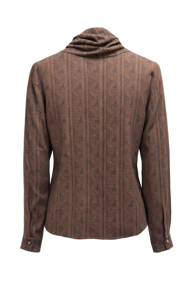 1990s Brown Knit Blouse - Back View