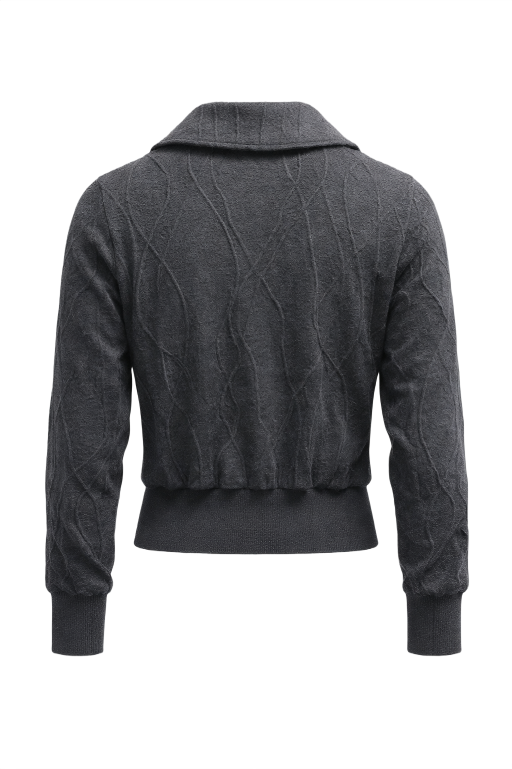 1990s Dark Grey Wool Jacket - Back View