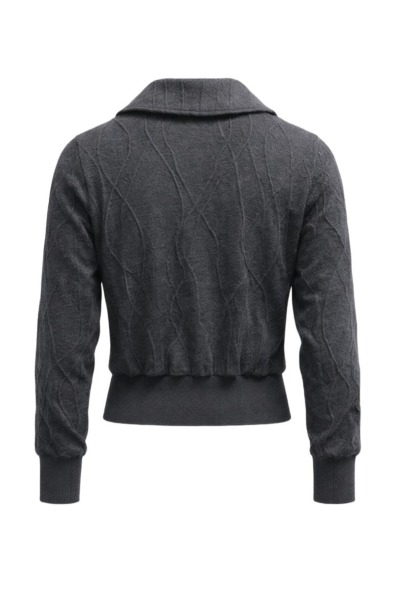 1990s Dark Grey Wool Jacket - Back View