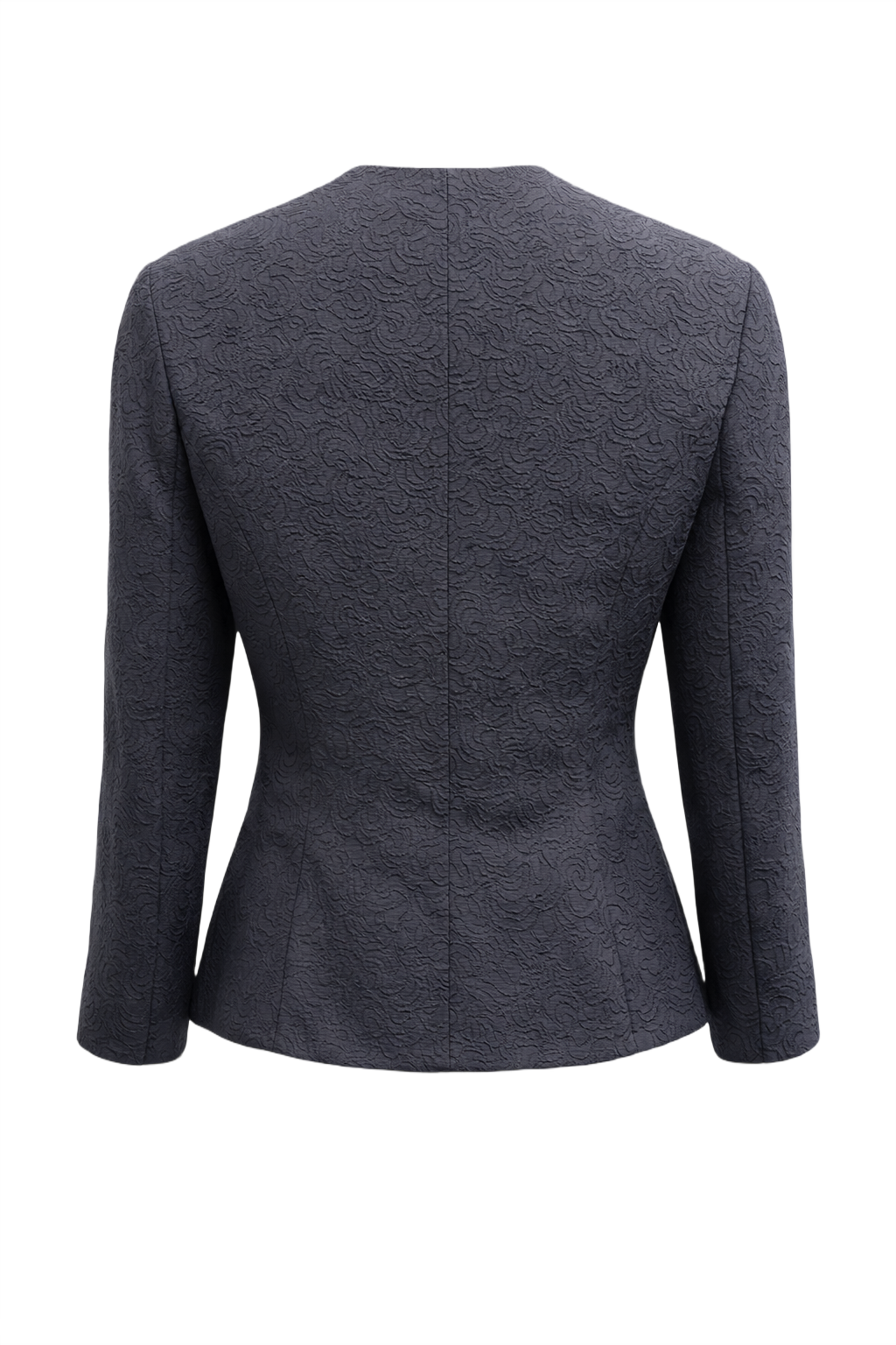 1990s Dark Gray Polyester Blazer - Back View