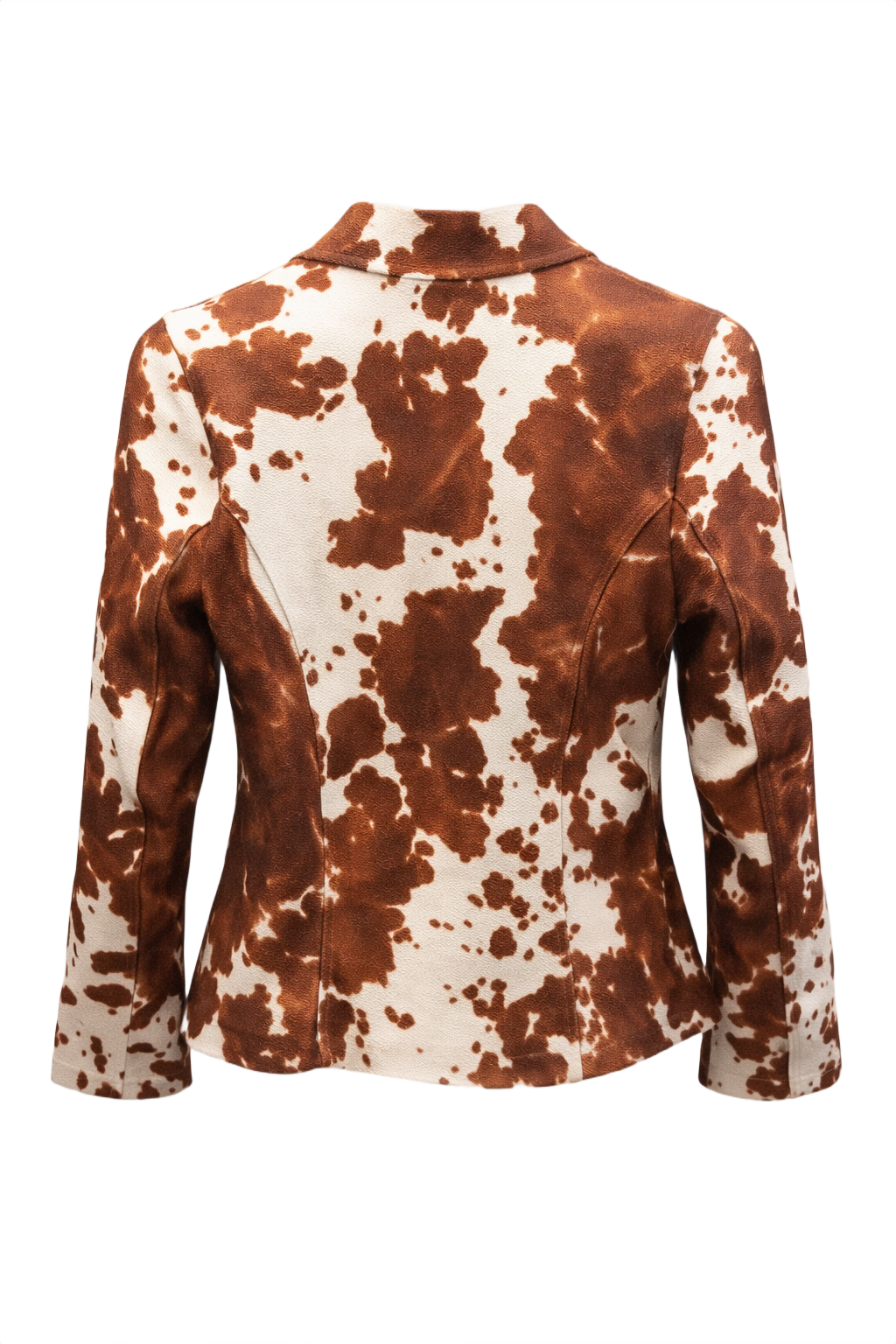 1990s Brown Polyester Blazer - Back View