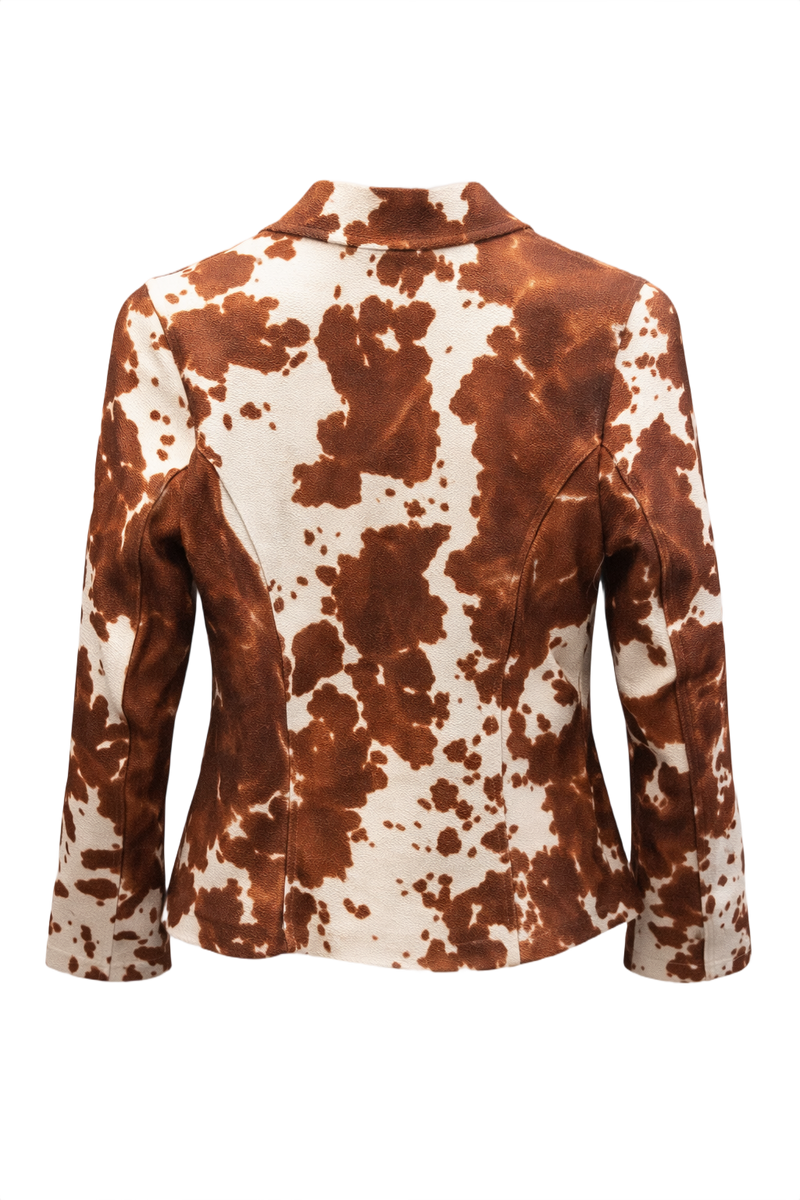 1990s Brown Polyester Blazer - Back View