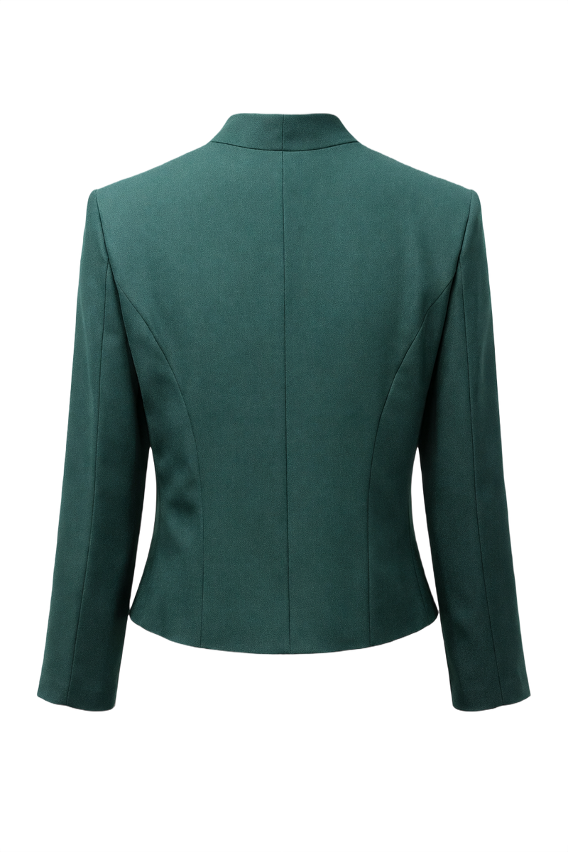 1990s Emerald Green Wool Blend Blazer - Back View