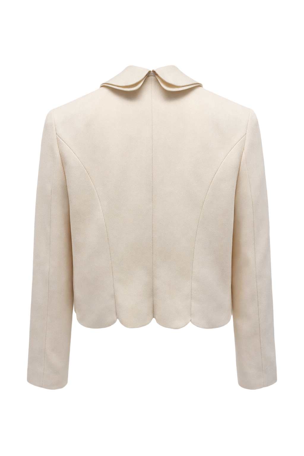 1990s Cream Polyester Blend Jacket - Back View