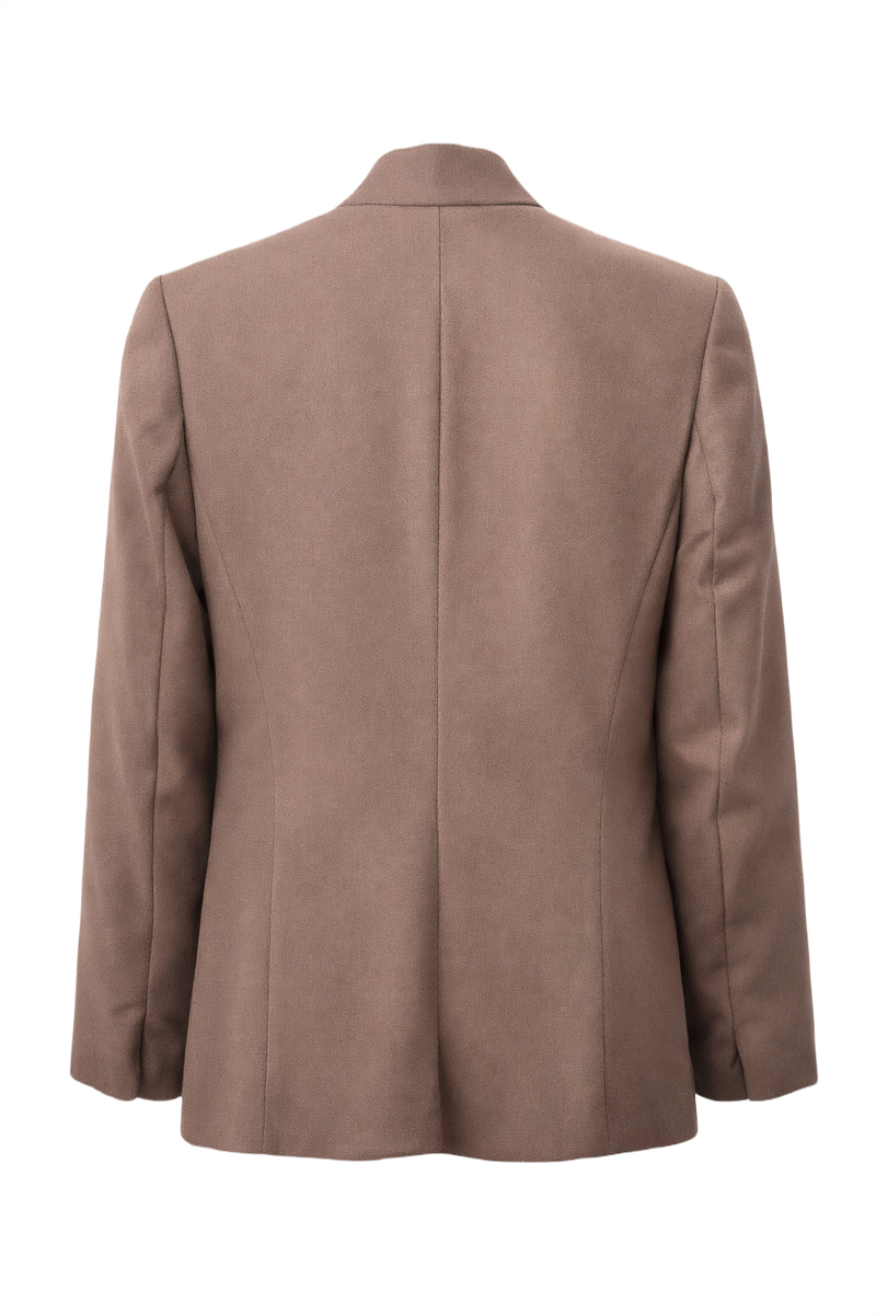 1990s Taupe Wool Blend Blazer - Back View