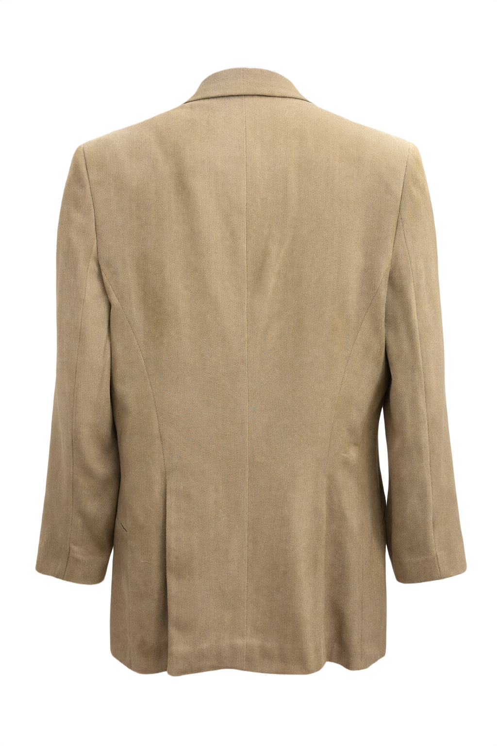 1990s Beige Wool Blend Blazer - Back View