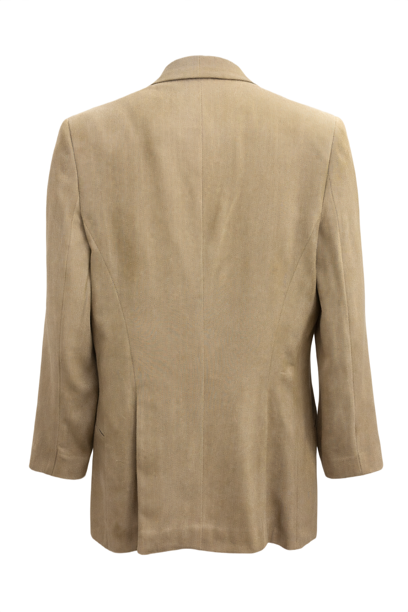 1990s Beige Wool Blend Blazer - Back View