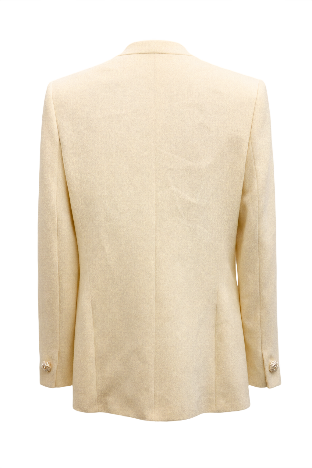 1990s Ivory Wool Blend Blazer - Back View