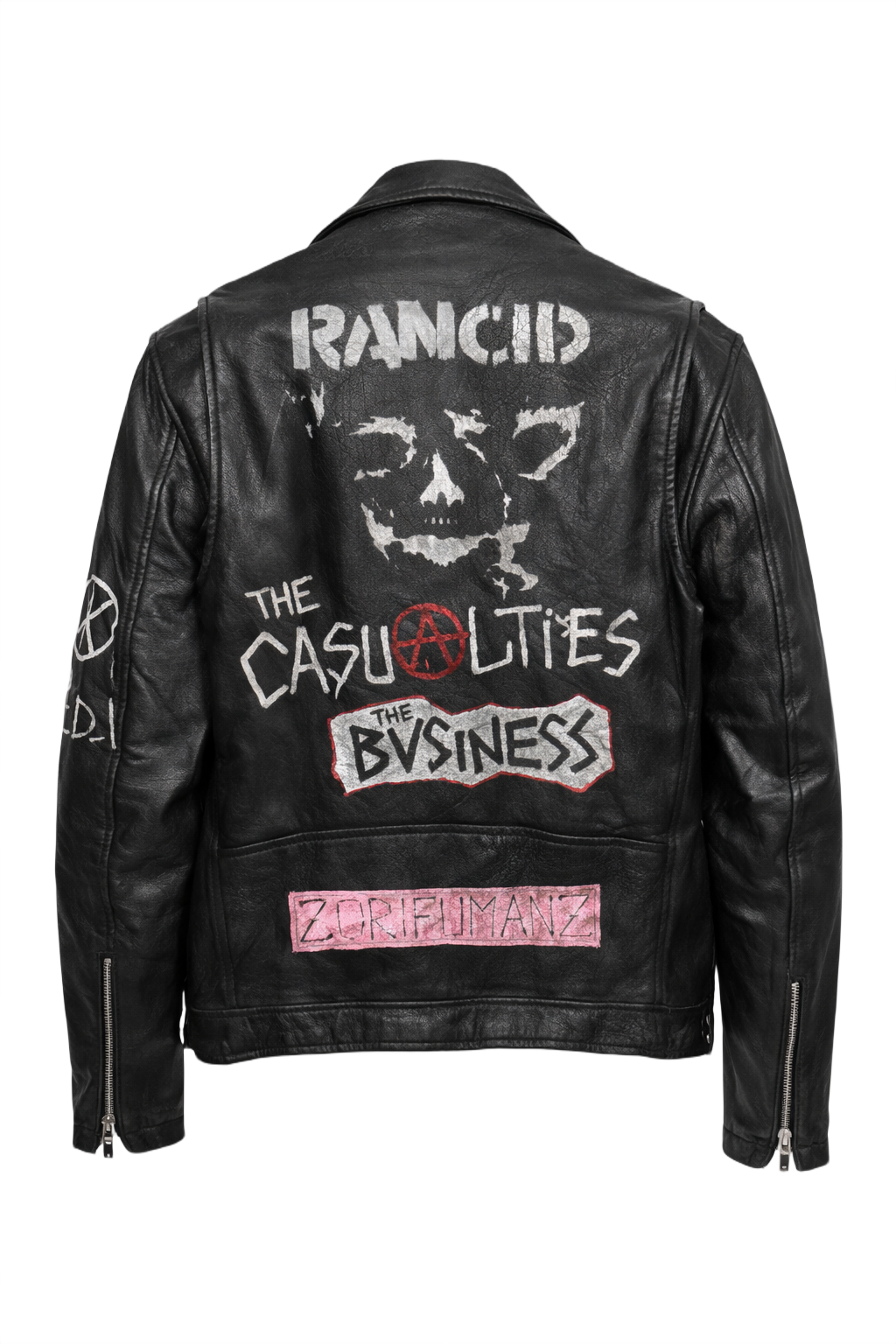 1990s Black Leather Jacket - Back View