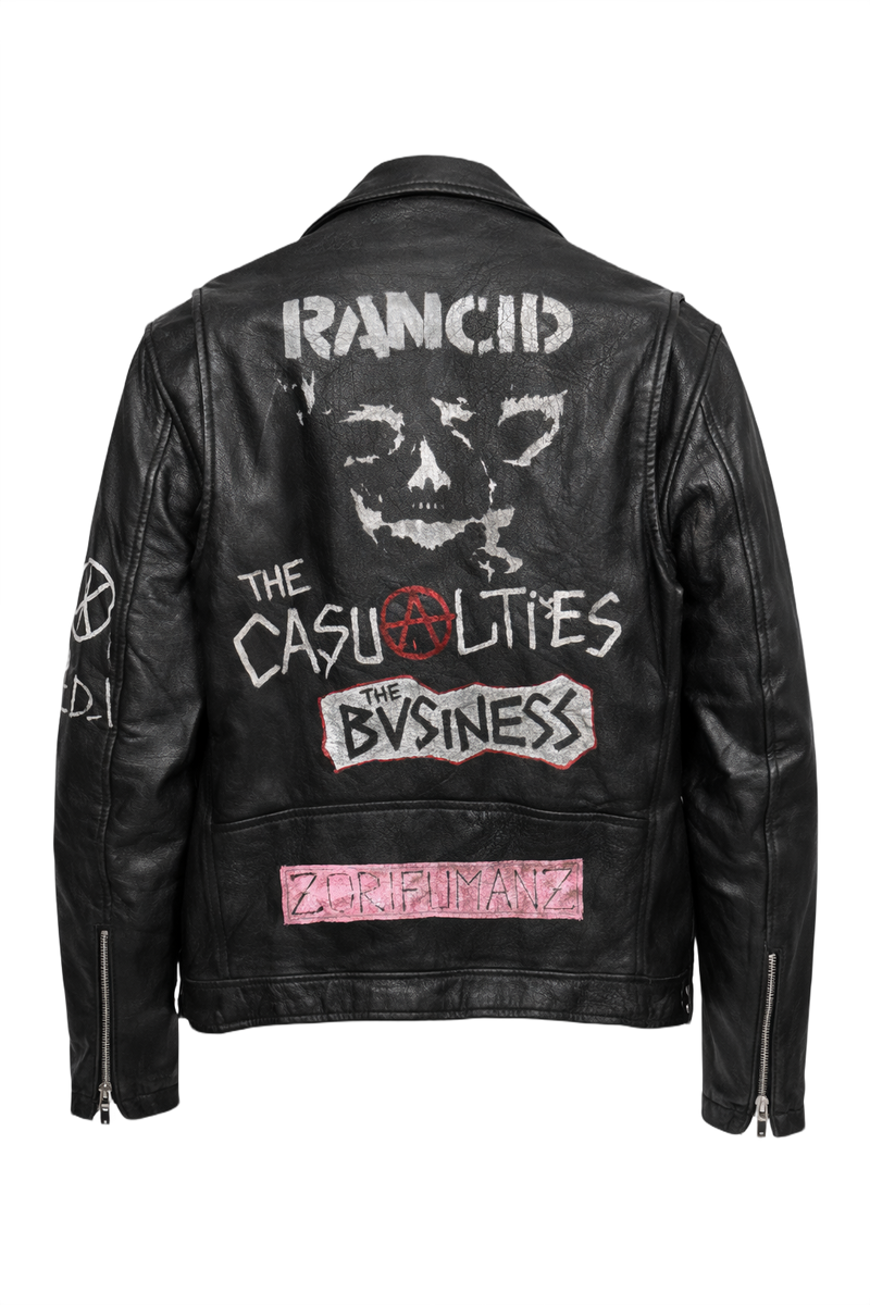1990s Black Leather Jacket - Back View