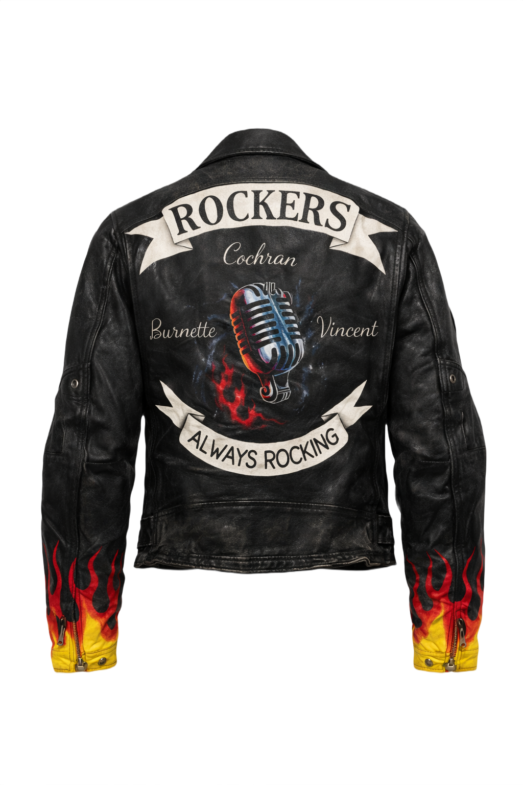 1990s Black Leather Jacket - Back View