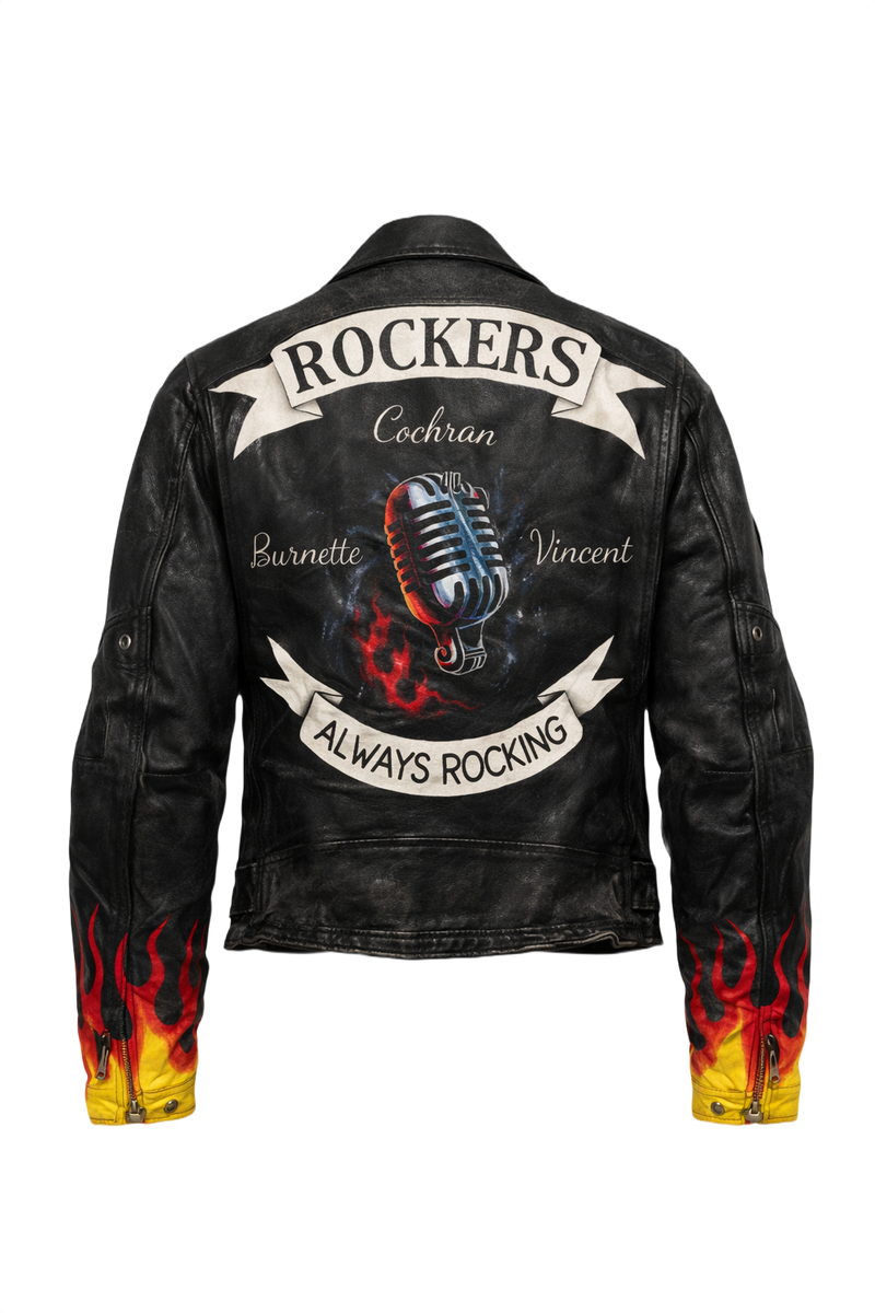 1990s Black Leather Jacket - Back View