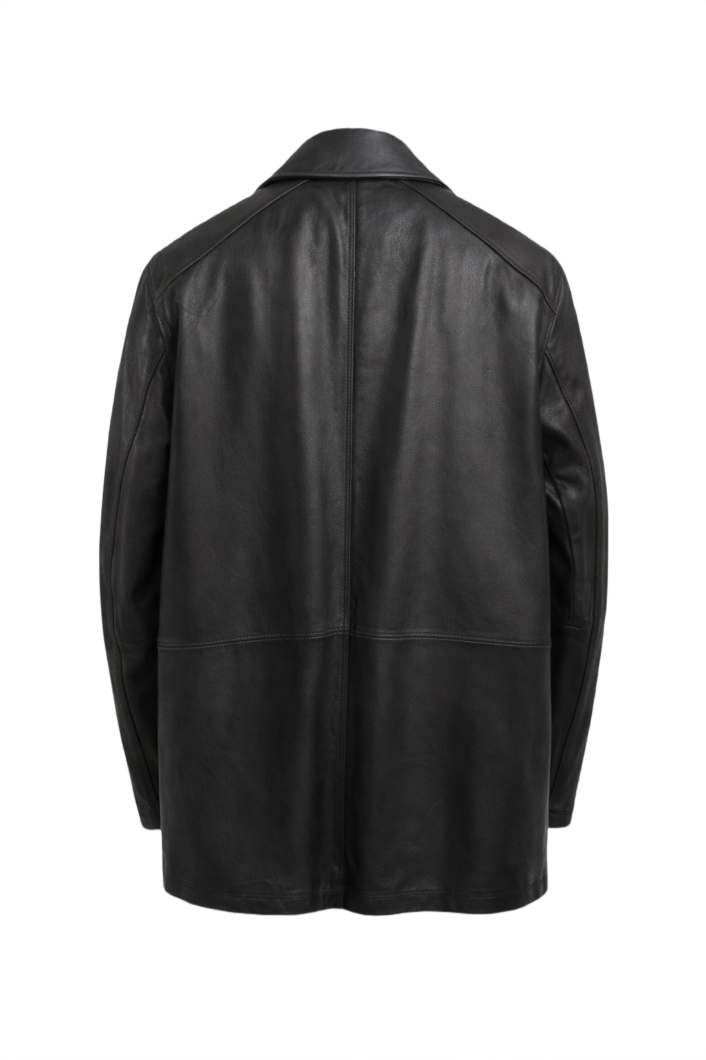1990s Black Leather Jacket - Back View