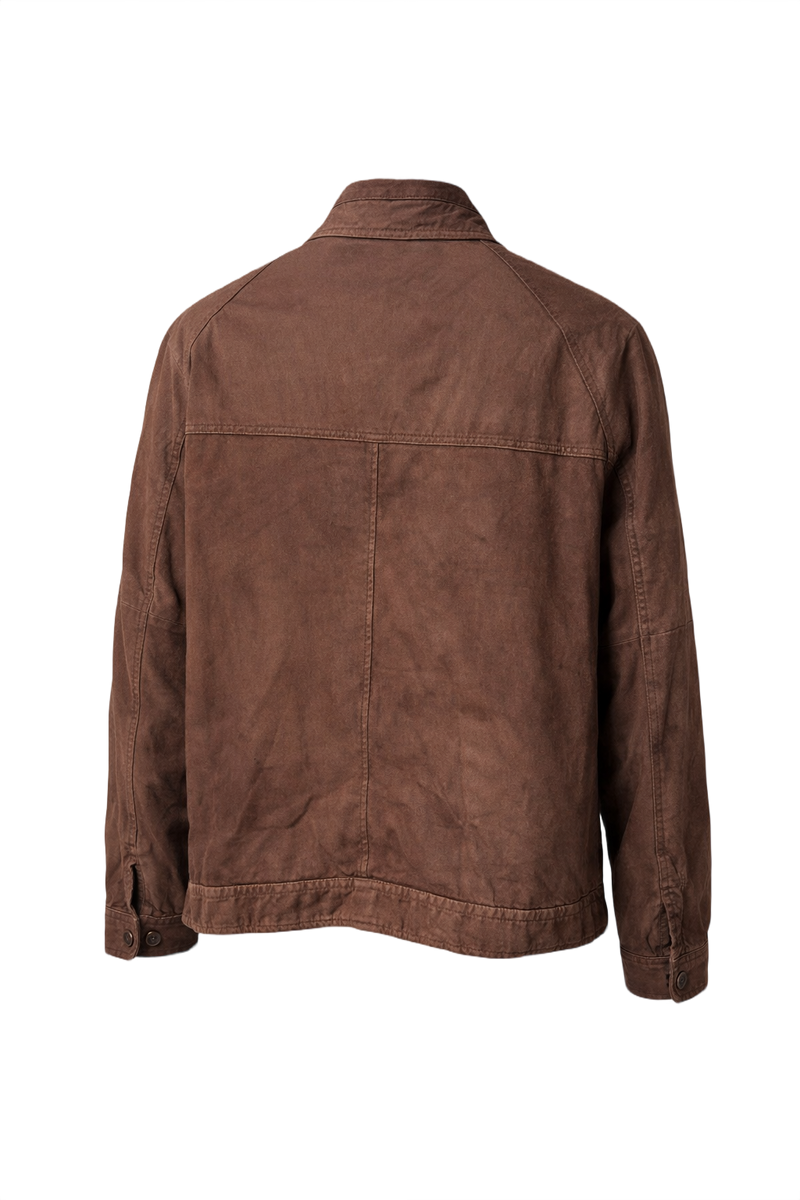 1980s Brown Suede Jacket - Back View