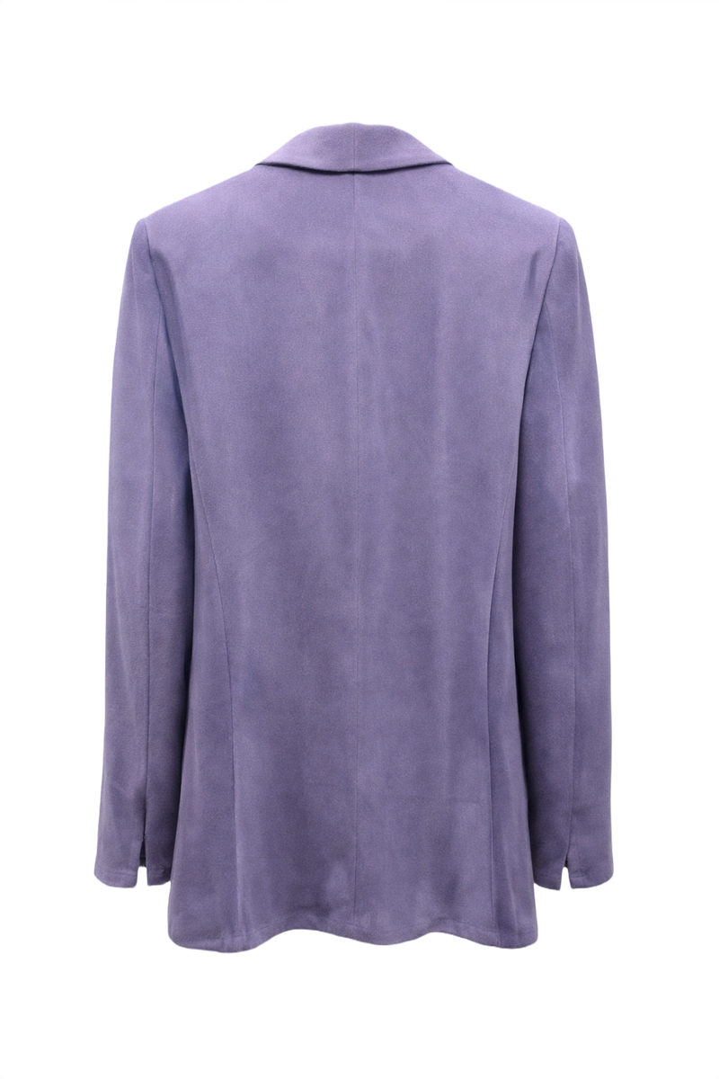 1990s Purple Wool Blend Blazer - Back View