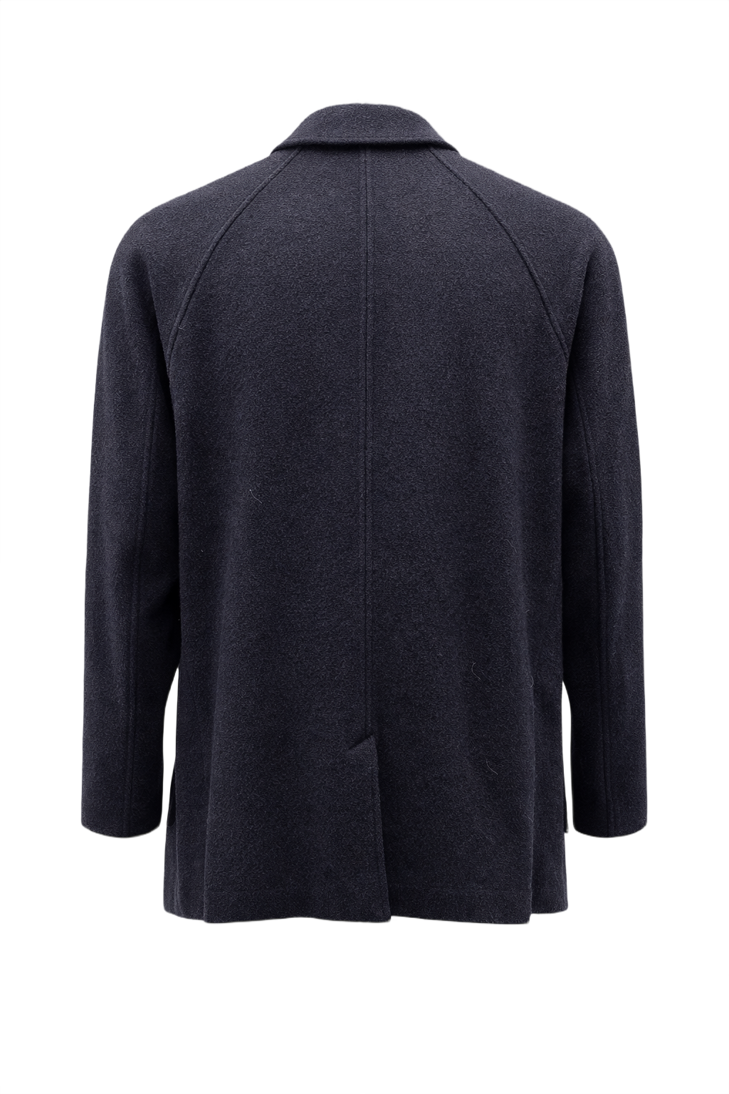 1990s Navy Blue Wool Blend Blazer - Back View