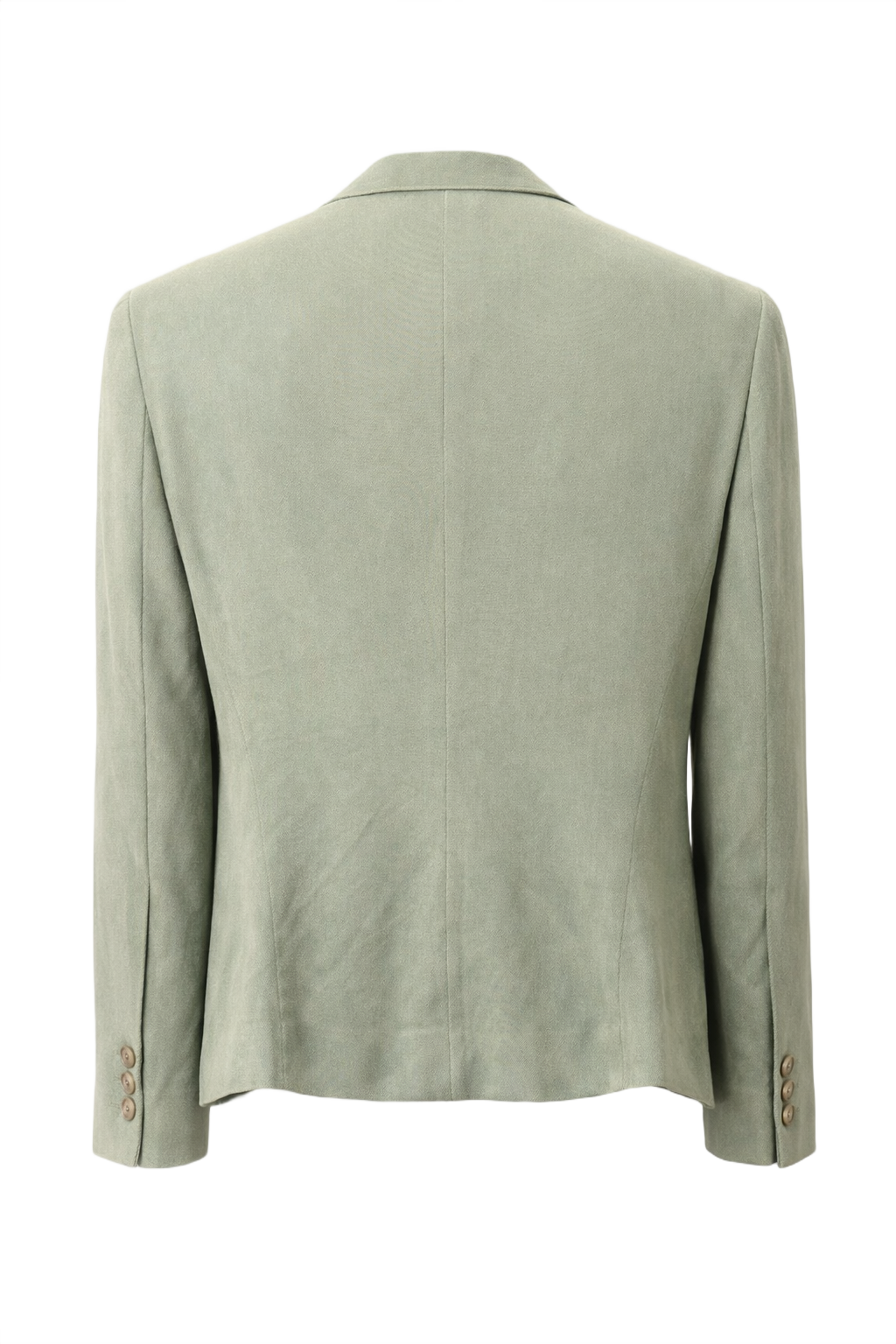 1990s Sage Green Wool Blend Blazer - Back View