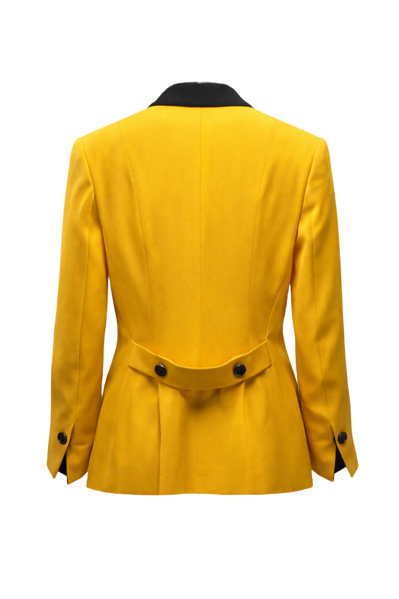 1950s Yellow Wool Blend Blazer - Back View