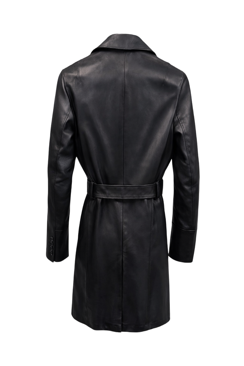 1990s Black Leather Leather Jacket - Back View