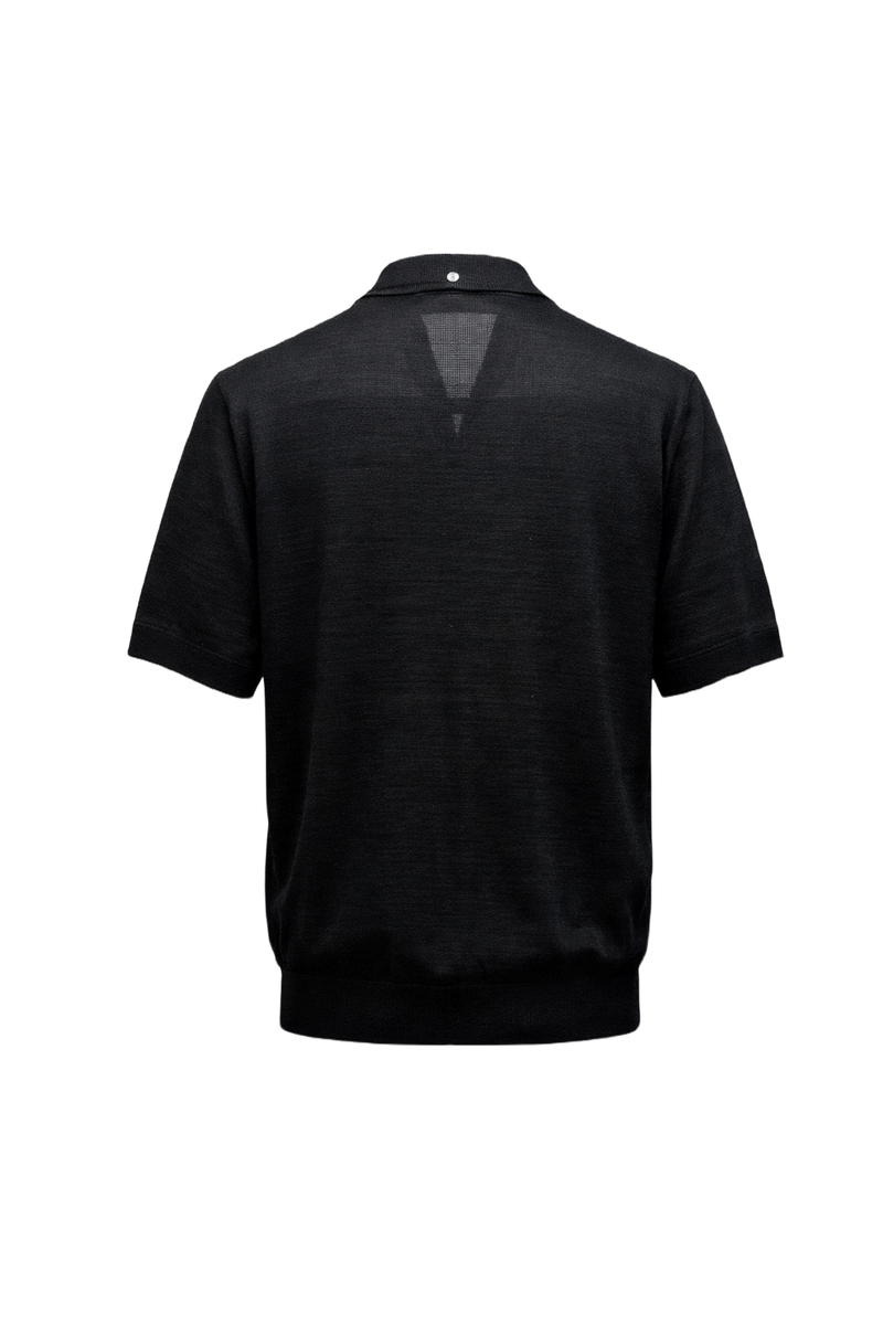 1960s Black Cotton Blend Shirt - Back View