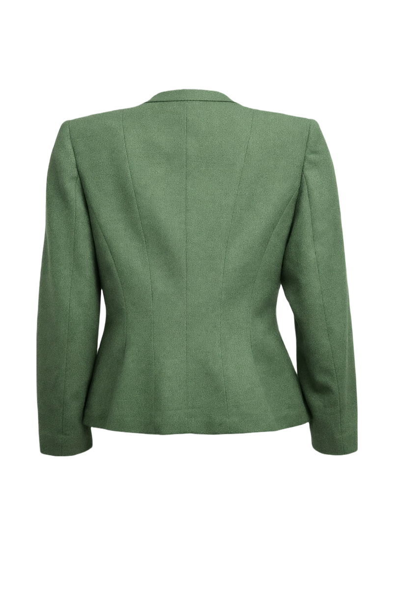 1990s Green Wool Blend Jacket - Back View