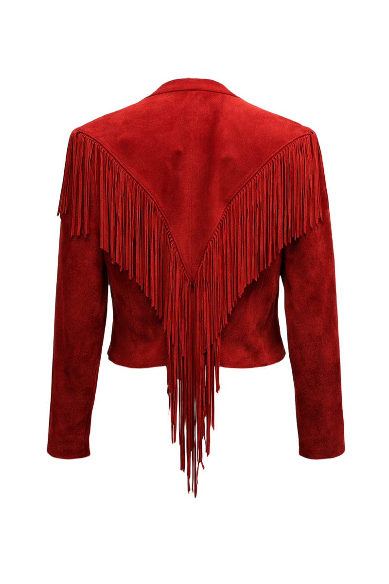 1970s Red Suede Jacket - Back View