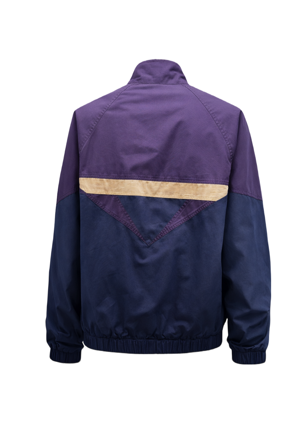 1990s Dark Purple Synthetic Blend Jacket - Back View