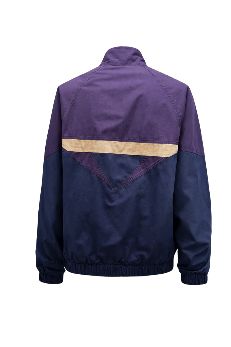 1990s Dark Purple Synthetic Blend Jacket - Back View