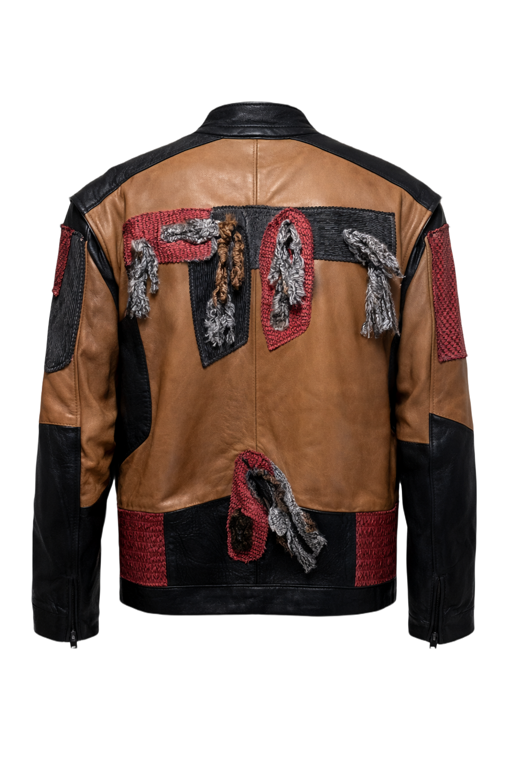 1970s Tan Leather Jacket - Back View