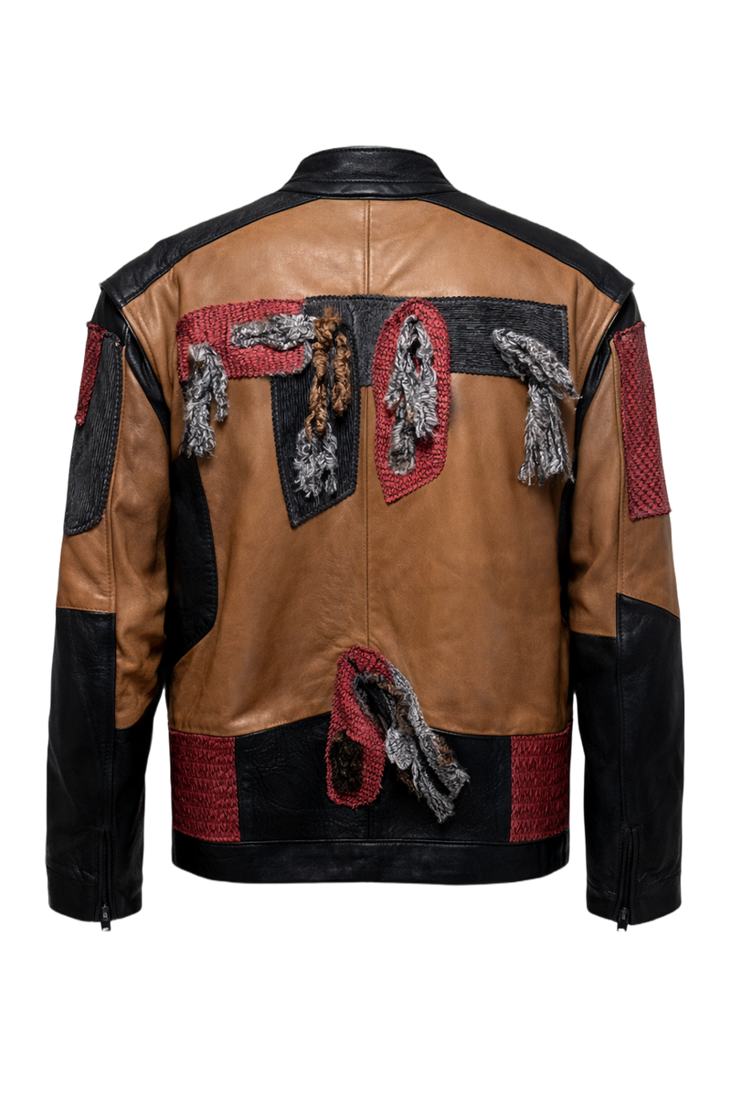 1970s Tan Leather Jacket - Back View