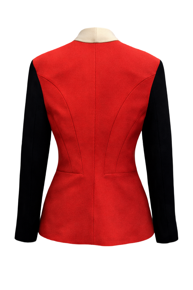 1990s Red Wool Blend Jacket - Back View
