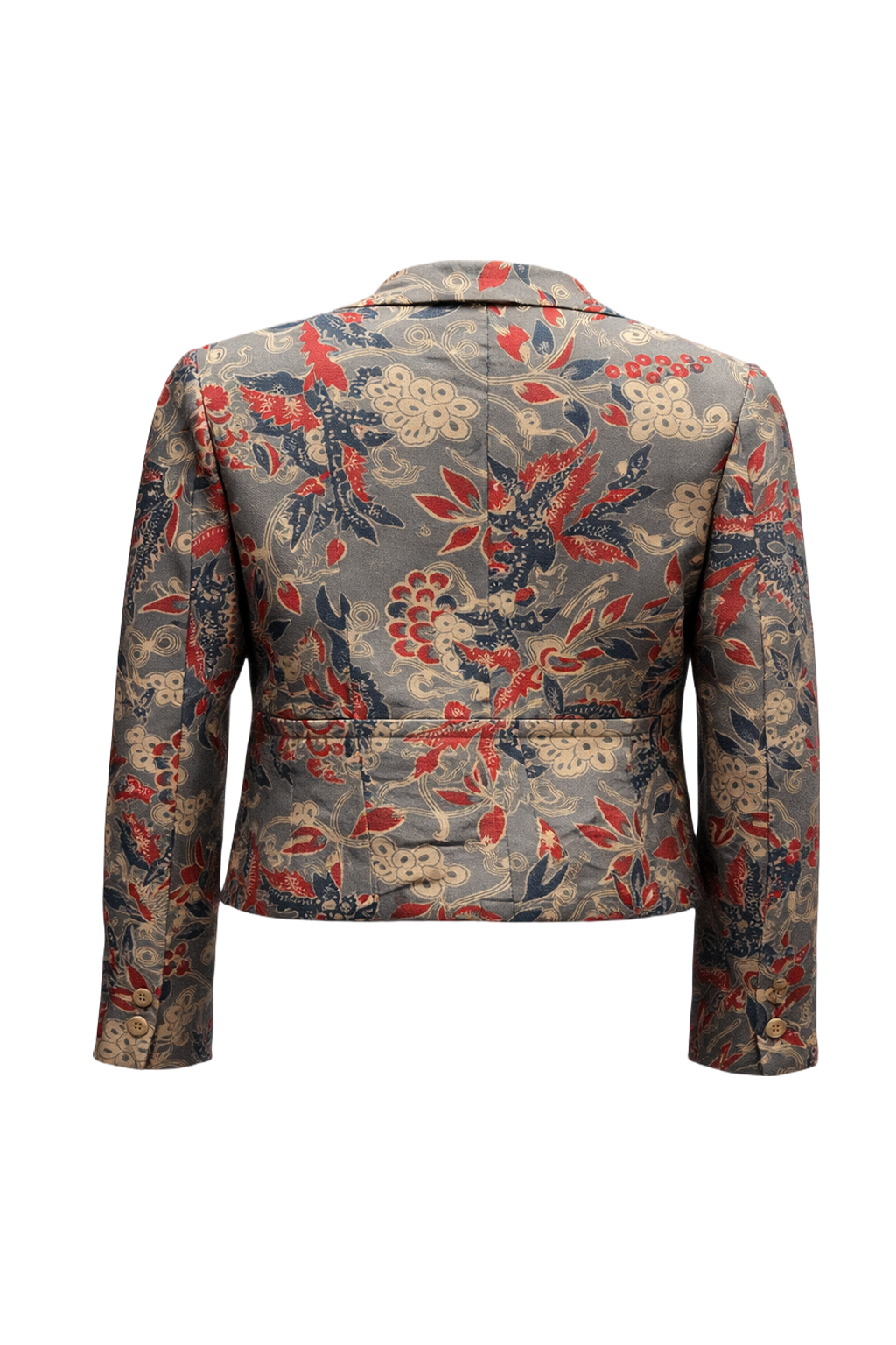 1980s Taupe Synthetic Blend Blazer - Back View