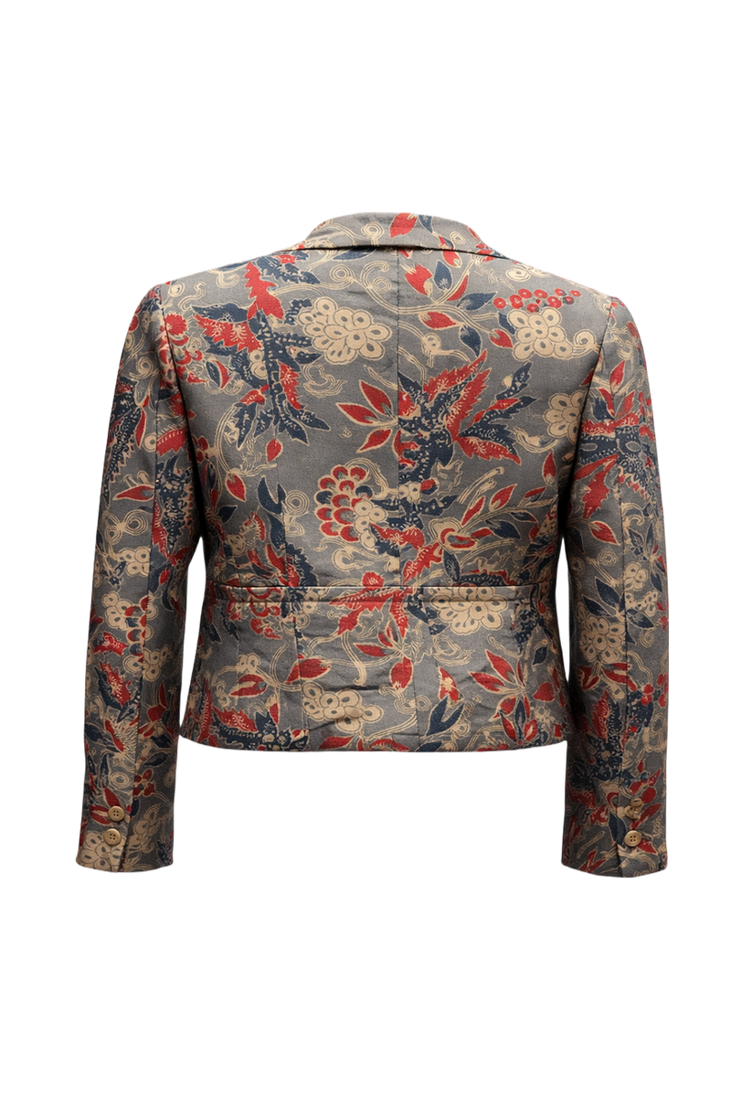1980s Taupe Synthetic Blend Blazer - Back View