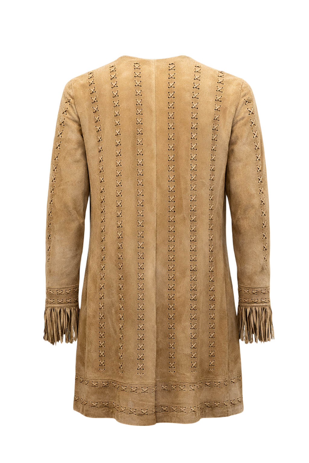 1970s Tan Suede Women's Jacket - Back View