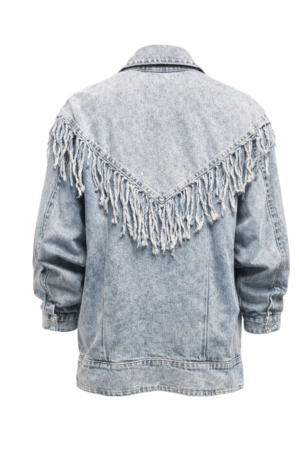 1990s Light Blue Denim Jacket - Back View