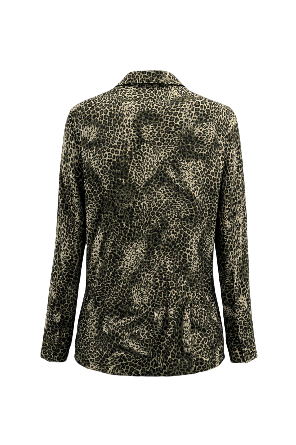 1990s Green Silk Blouse - Back View