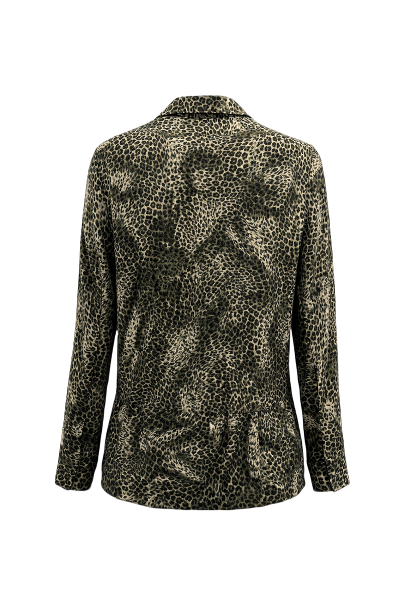 1990s Green Silk Blouse - Back View