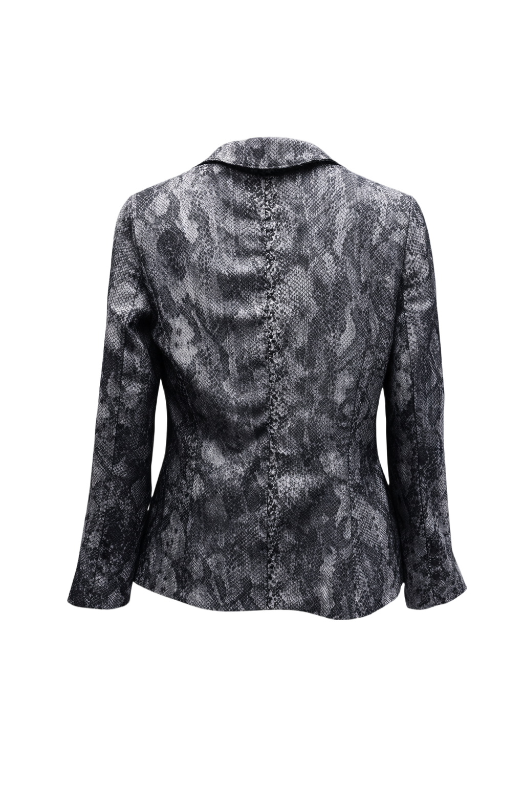 1990s Grey Synthetic Blend Blazer - Back View